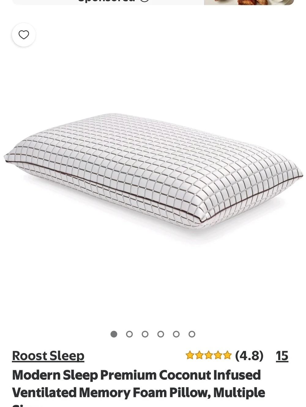 White Grid Memory Foam Pillow